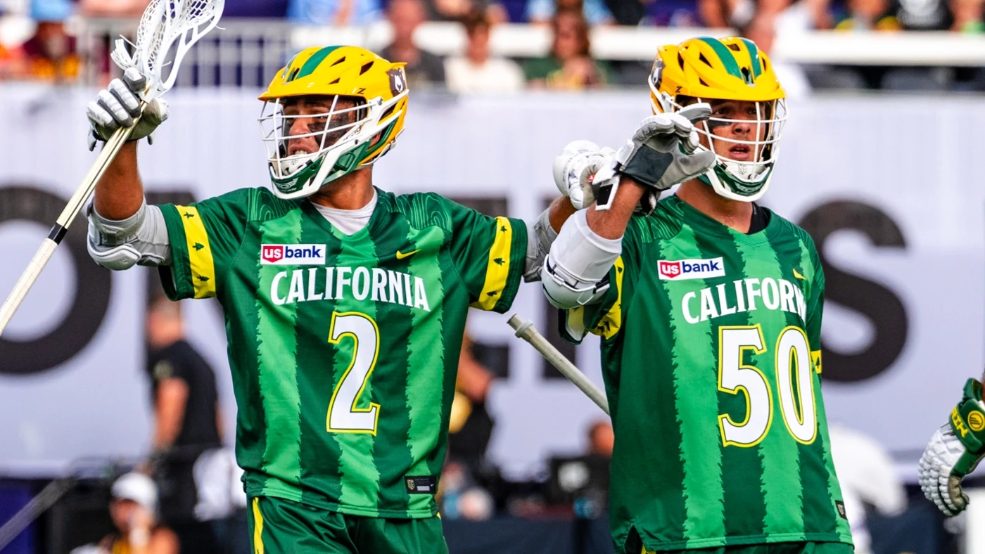 California Redwoods midfielder Andrew McAdorey and attackman Ryder Garnsey